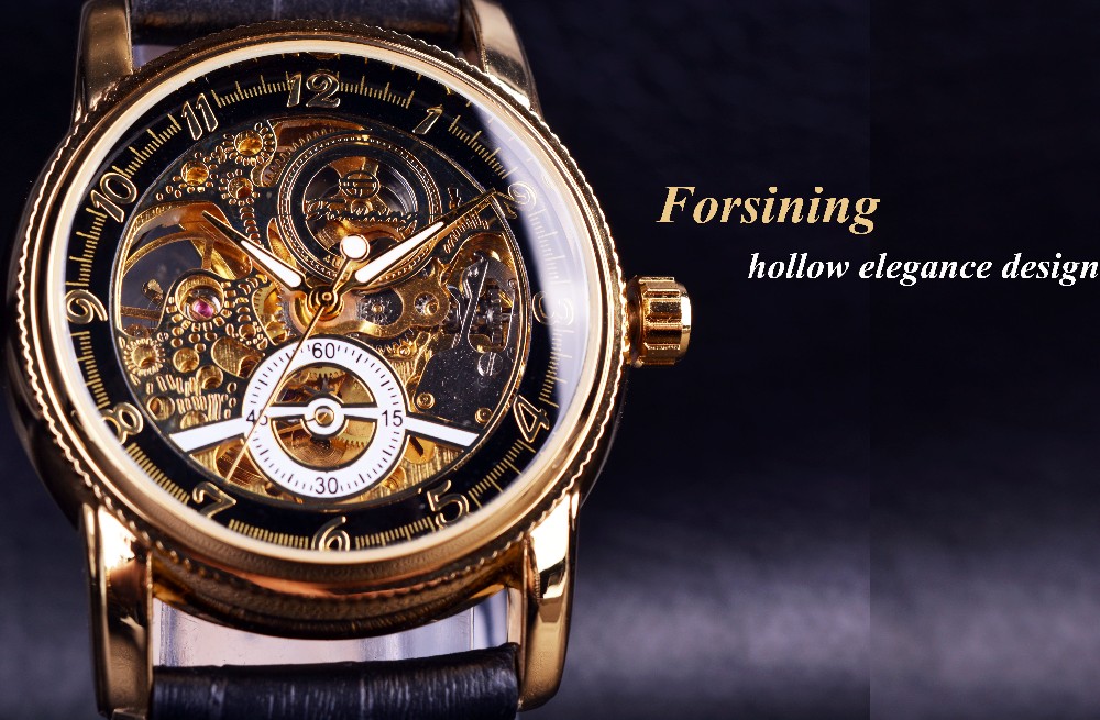 Forsining Hollow Engraving Skeleton Automatic Mechanical Watch 1034174250 1