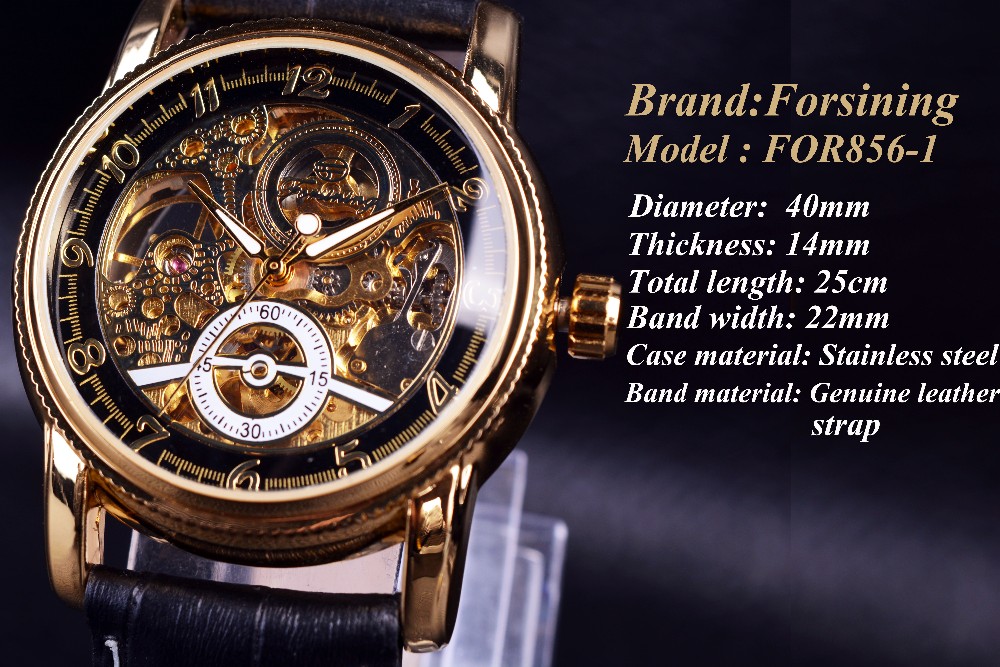 Forsining Hollow Engraving Skeleton Automatic Mechanical Watch 1181023268 1