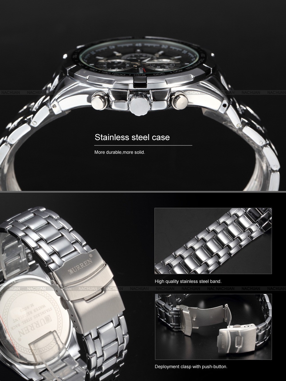 Curren Full Stainless Steel Watch for Men 140091147 1