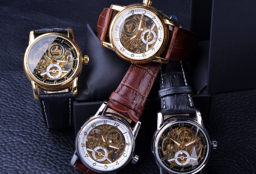 Forsining Hollow Engraving Skeleton Automatic Mechanical Watch 1504525220 1
