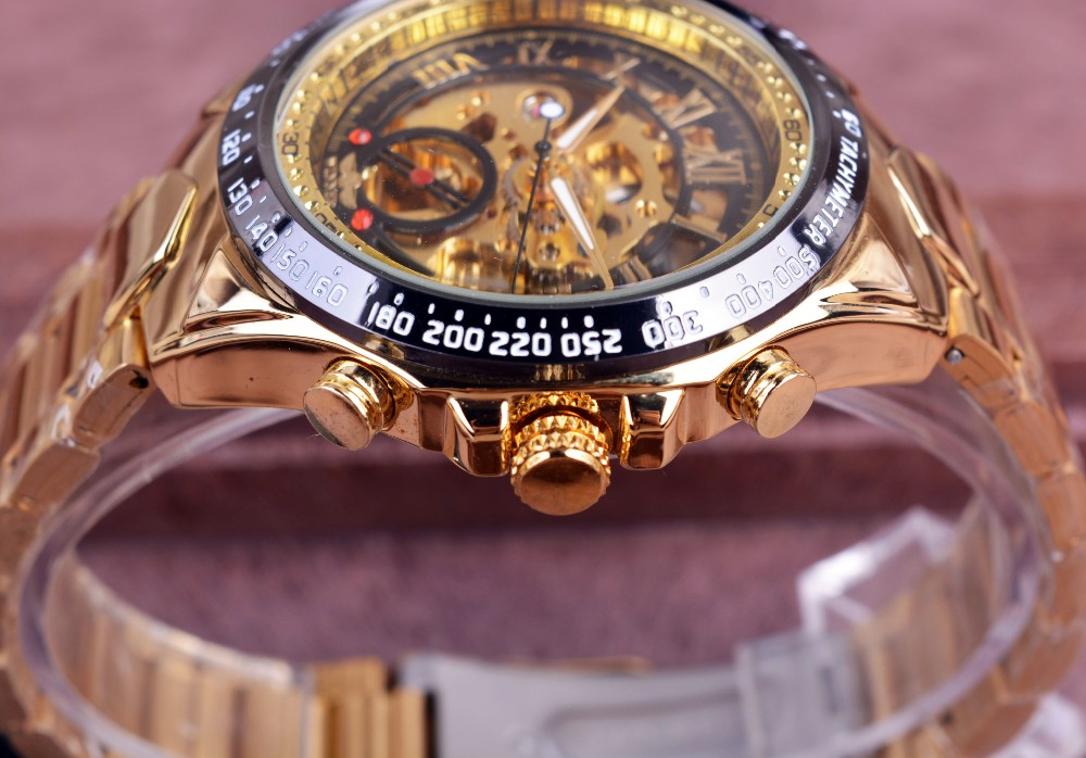 Winner Golden Bezel Automatic Watch 1857037974 1