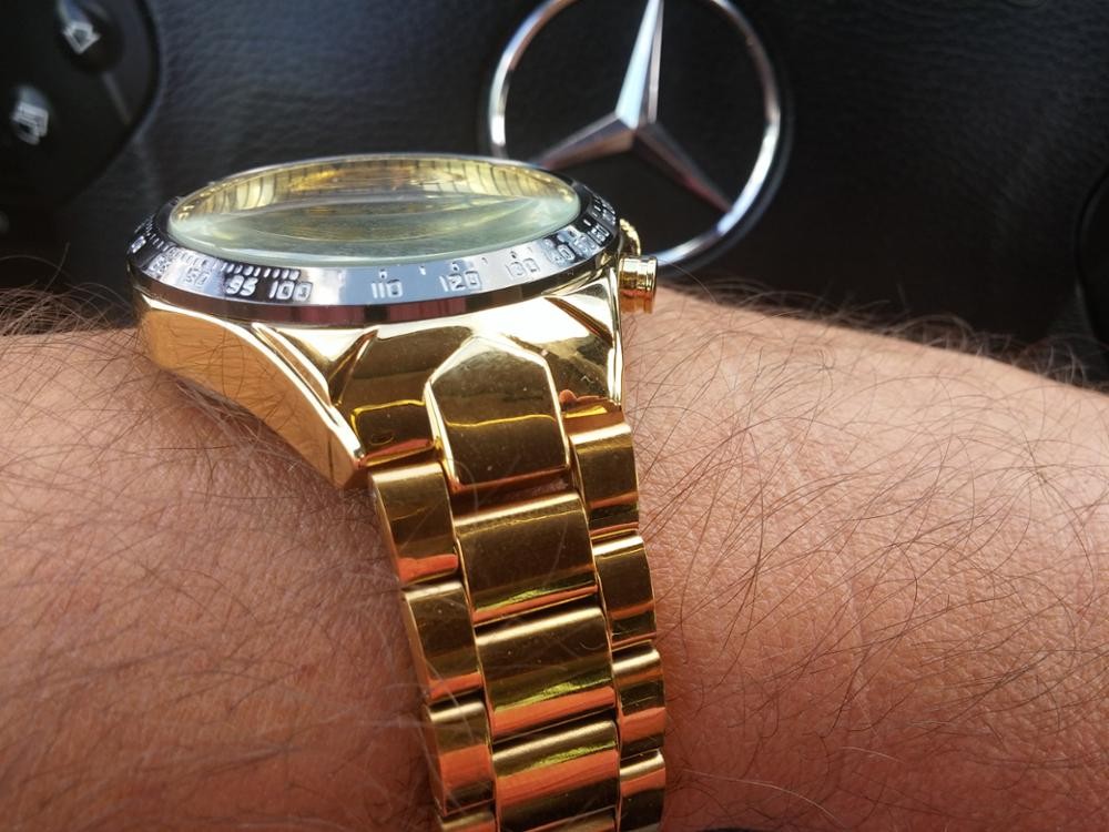 Winner Golden Bezel Automatic Watch 241457419 1