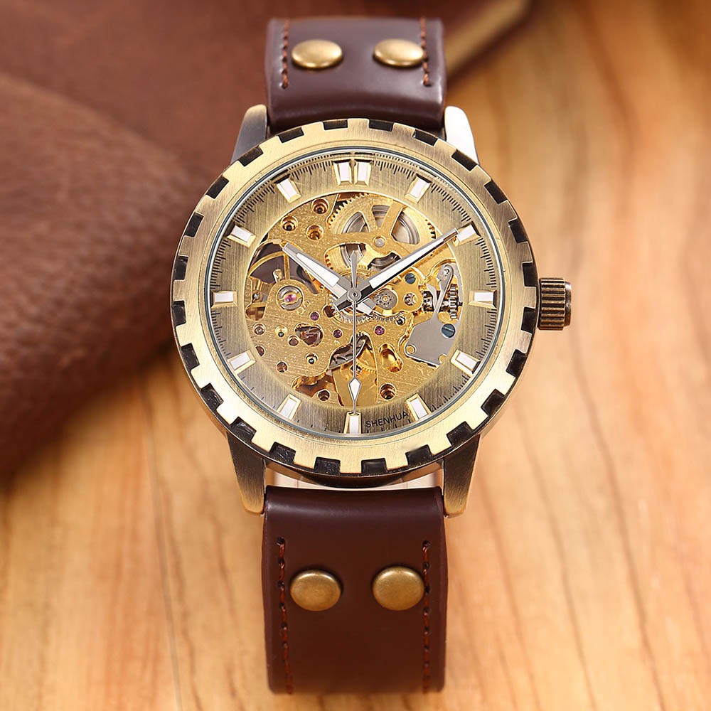 Skeleton Mechanical Self Wind Vintage Luxury Watch 68865650 1