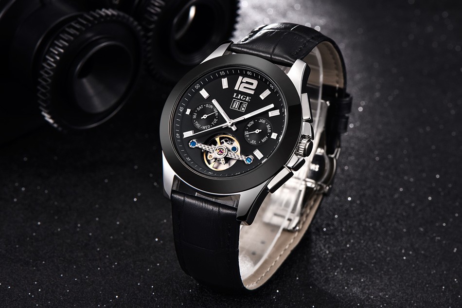 LIGE Brand Luxury Ceramic Automatic Watch for Men 696005895 1