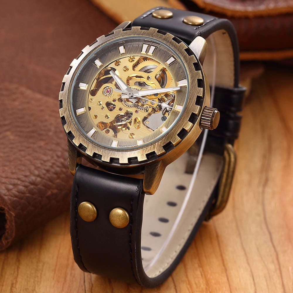 Skeleton Mechanical Self Wind Vintage Luxury Watch 820545068 1