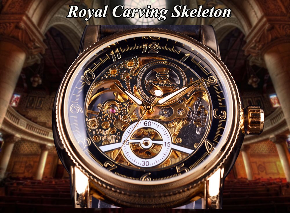 Forsining Hollow Engraving Skeleton Automatic Mechanical Watch 870250579 1