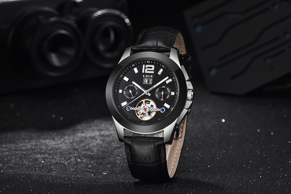 LIGE Brand Luxury Ceramic Automatic Watch for Men 891040391 1