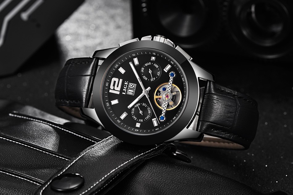 LIGE Brand Luxury Ceramic Automatic Watch for Men - Watch Etc.
